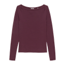 CATWALK JUNKIE - T-SHIRT COL BATEAU CÔTELÉ À MANCHES LONGUES BORDEAU