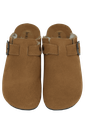 ISOTONER - SABOTS FOURRÉS EN CUIR CAMEL