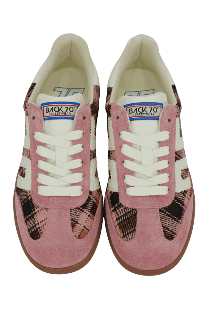 BACK70 - BASKETS "CLOUD" TARTANS ROSES ET MARRONS