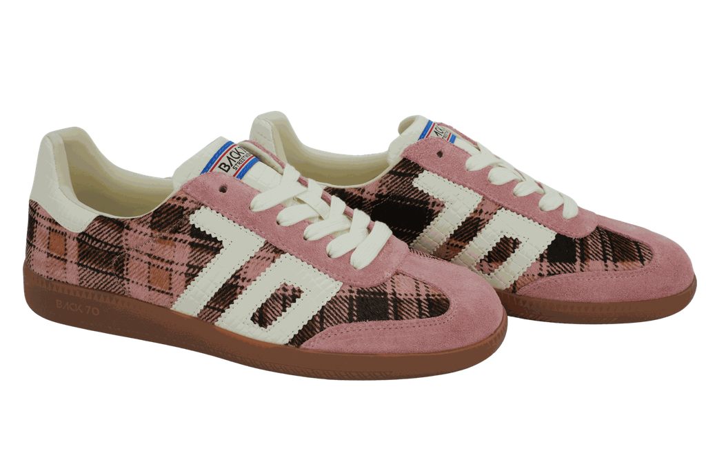 BACK70 - BASKETS "CLOUD" TARTANS ROSES ET MARRONS