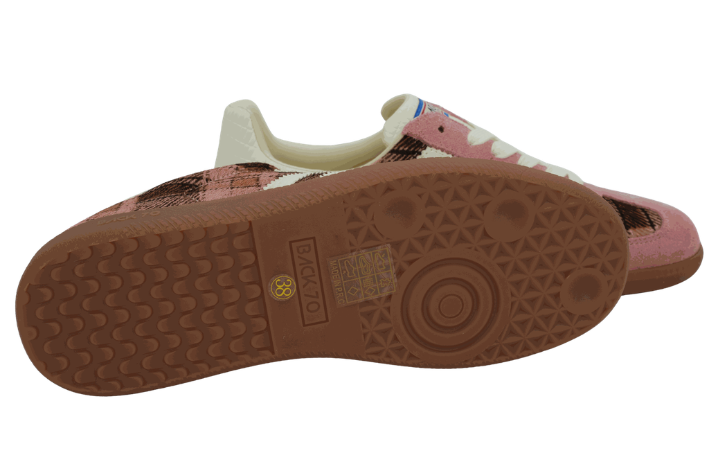 BACK70 - BASKETS "CLOUD" TARTANS ROSES ET MARRONS