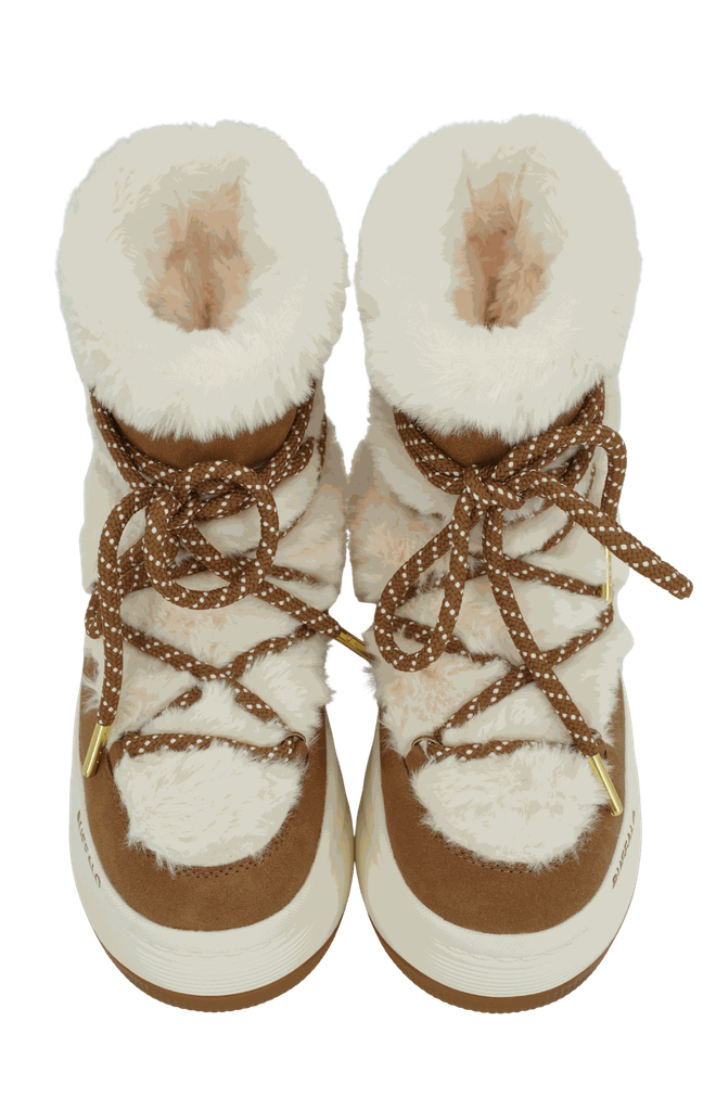 BUFFALO - SNOW BOOTS "ORCUS" COGNACS ET CRÈMES