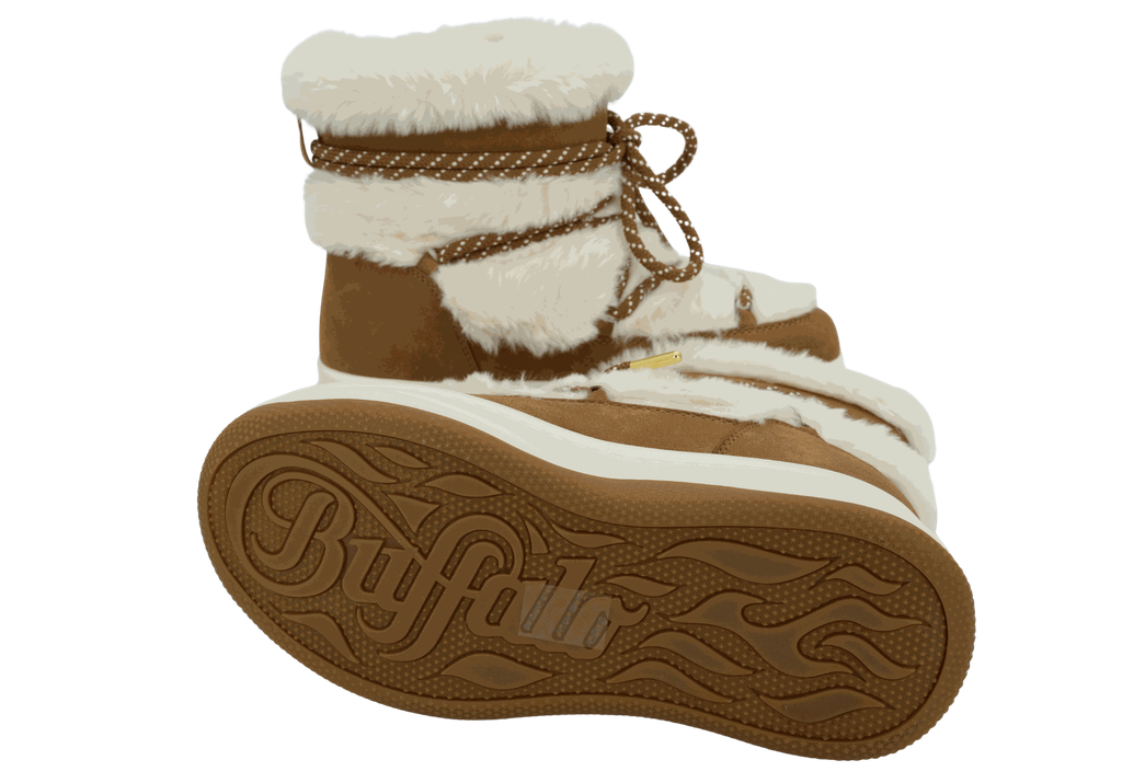 BUFFALO - SNOW BOOTS "ORCUS" COGNACS ET CRÈMES
