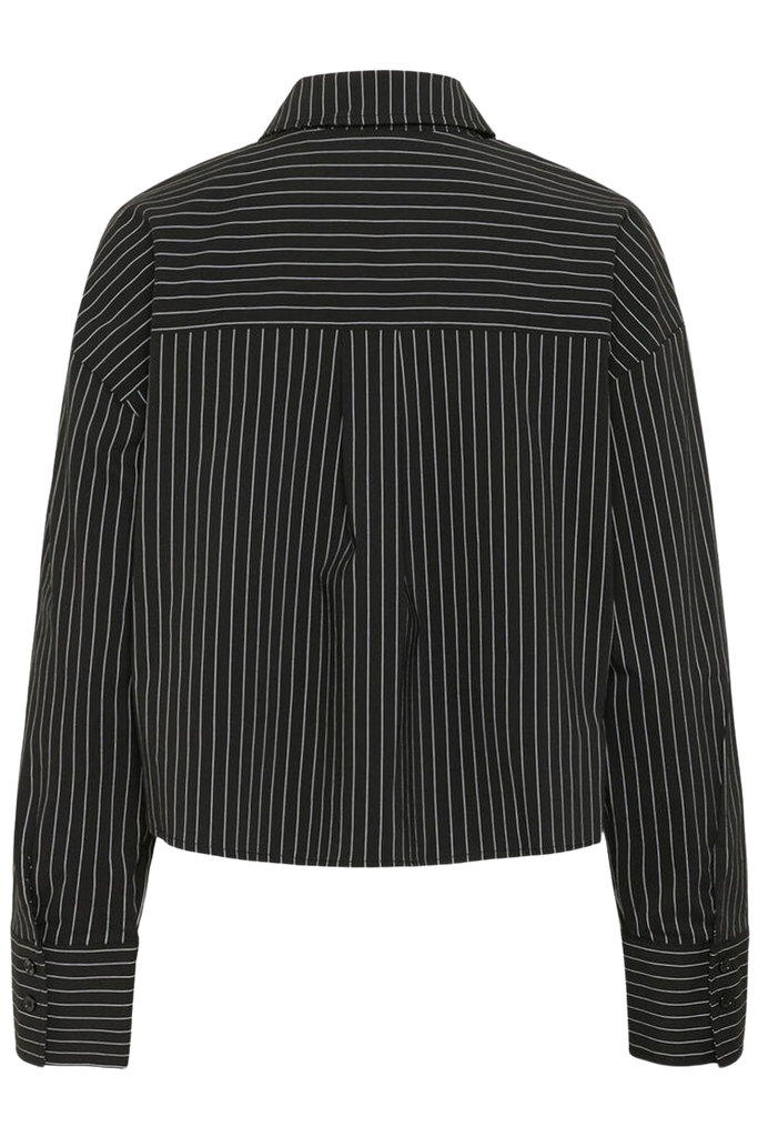 KAFFE - CHEMISE "KAELIANA" NOIRE À LIGNES BLANCHES