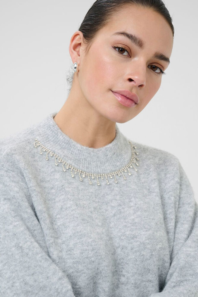 KAFFE - PULLOVER "KAROXY" GRIS