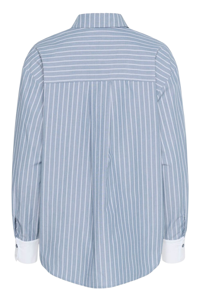 KAFFE - CHEMISE "KAMILINA" BLANCHE ET BLEUE