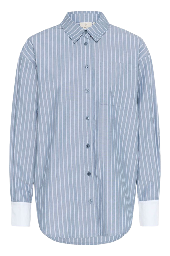 KAFFE - CHEMISE "KAMILINA" BLANCHE ET BLEUE