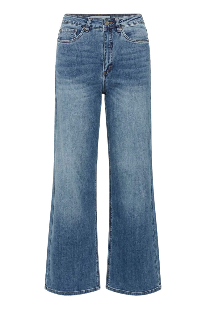 KAFFE - JEANS "KAMEADOW HW" BLEU