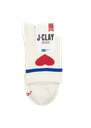 JCLAY - CHAUSSETTES MI-HAUTE COEUR ROUGE