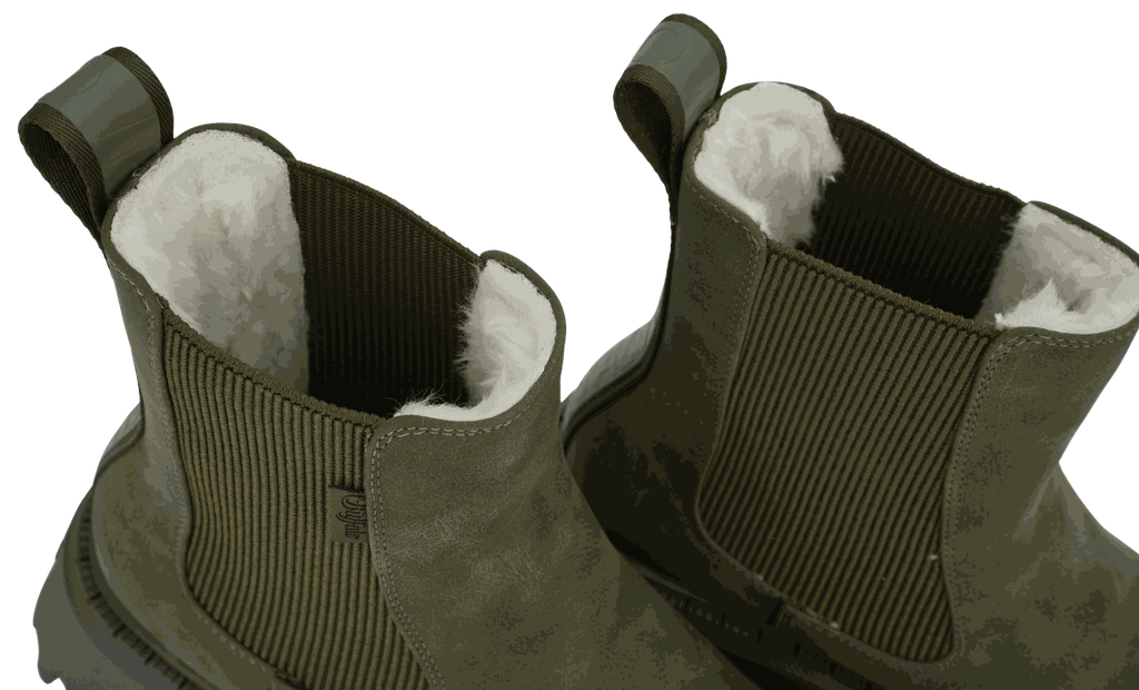 BUFFALO - BOOTS CHELSEA "ASPEN" KAKIS FOURRÉES