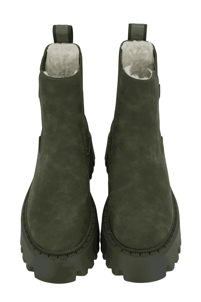 BUFFALO - BOOTS CHELSEA "ASPEN" KAKIS FOURRÉES