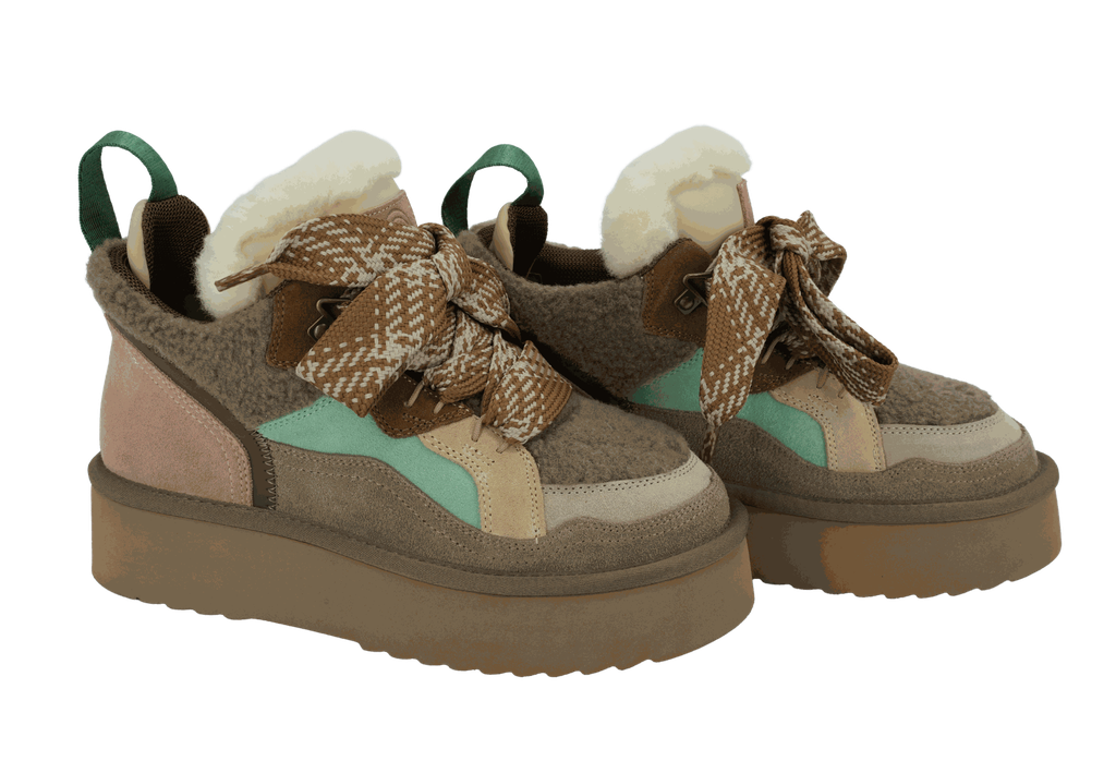 MISS OLIVIA - BASKETS FOURRÉES "MOON" TAUPE