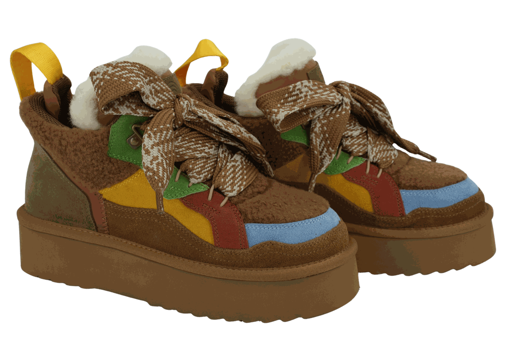 MISS OLIVIA - BASKETS FOURRÉES "MOON" COGNAC