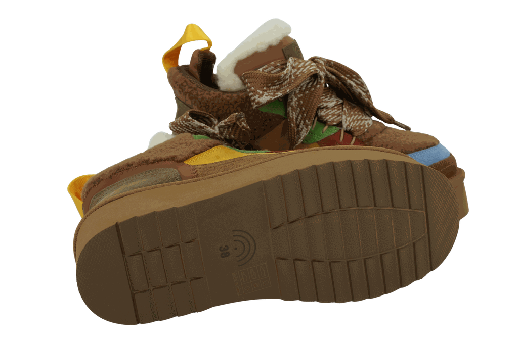 MISS OLIVIA - BASKETS FOURRÉES "MOON" COGNAC