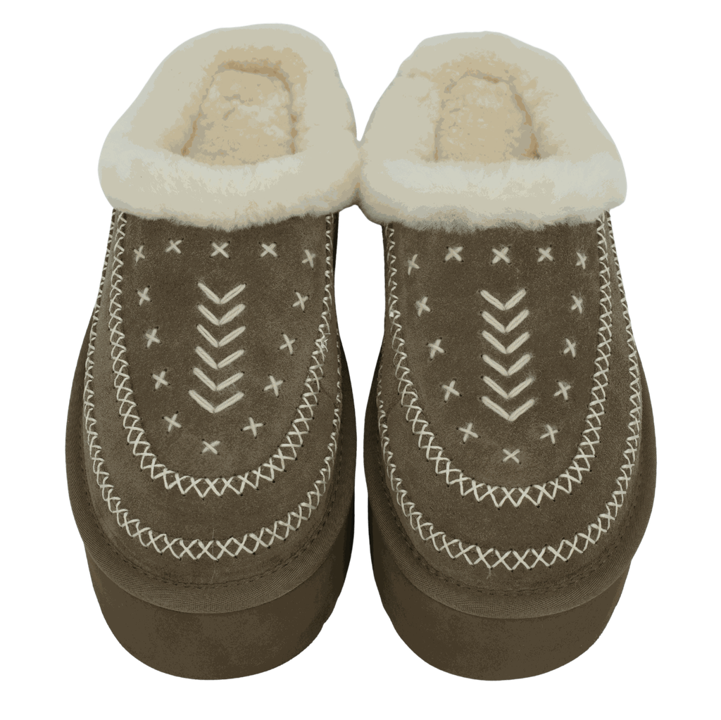 MISS OLIVIA - SABOTS FOURRÉS "IVY" TAUPE