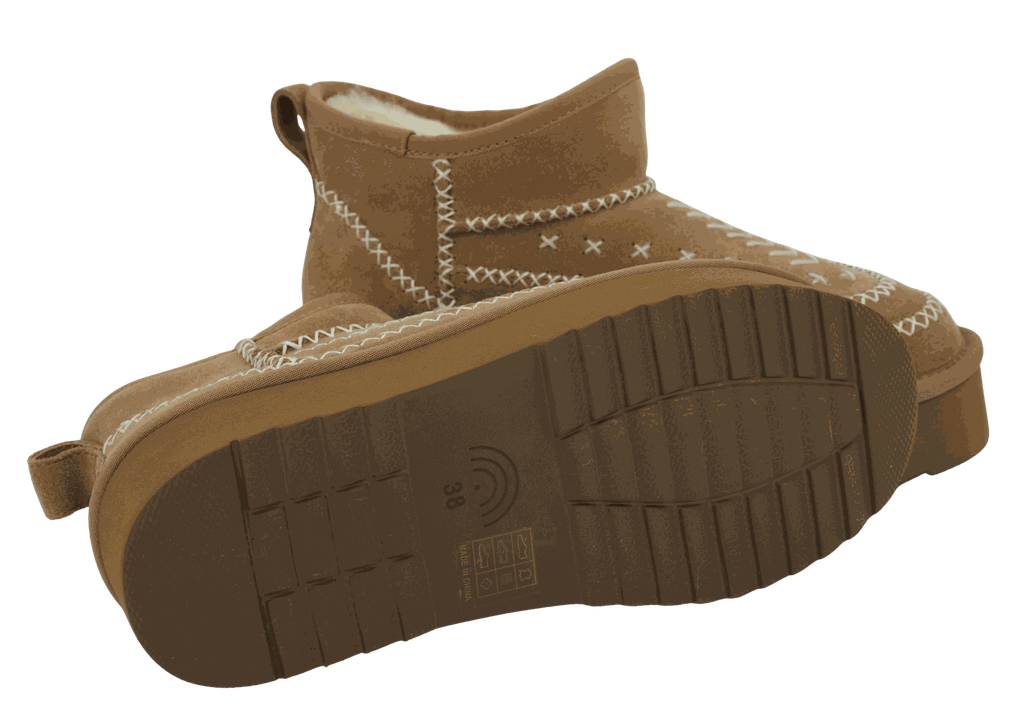 MISS OLIVIA - BOOTS FOURRÉS "IVY" COGNAC