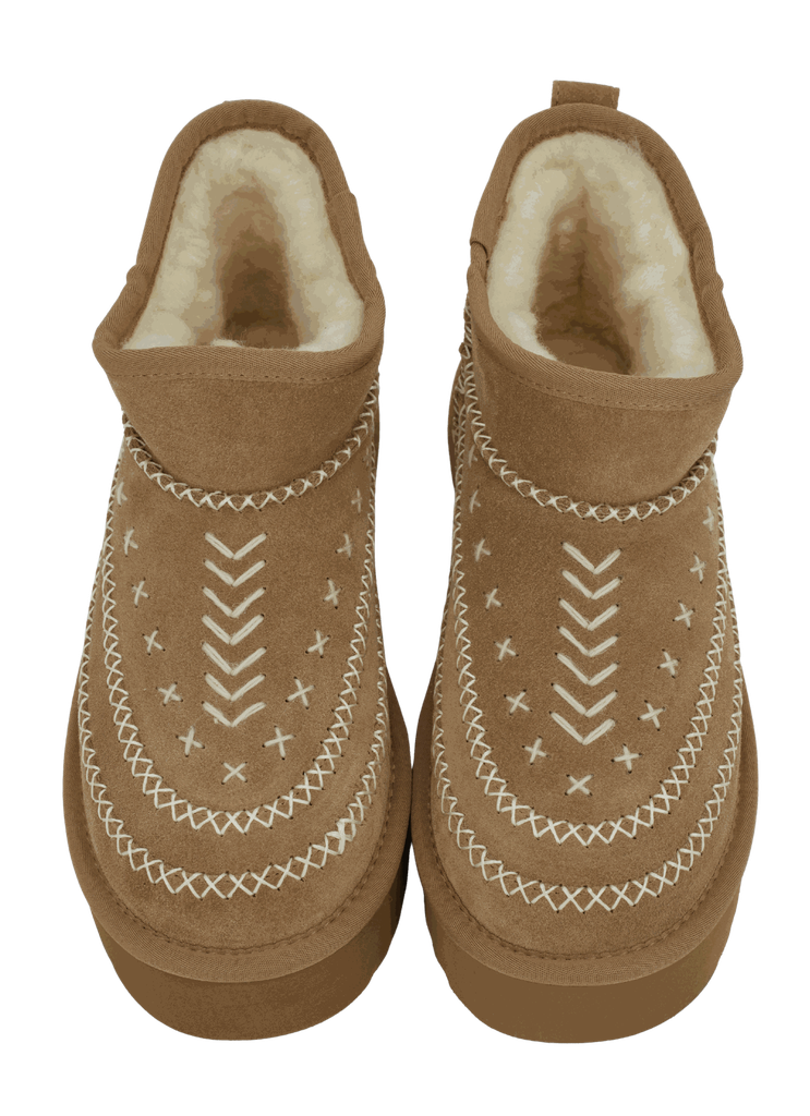 MISS OLIVIA - BOOTS FOURRÉS "IVY" COGNAC