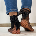 SOCKETTE - CHAUSSETTES "CANDICE" RESILLES ET DENTELLES NOIRES