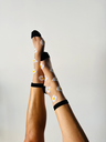 SOCKETTE - CHAUSSETTES "FLORA" TRANSPARENTES MARGUERITES