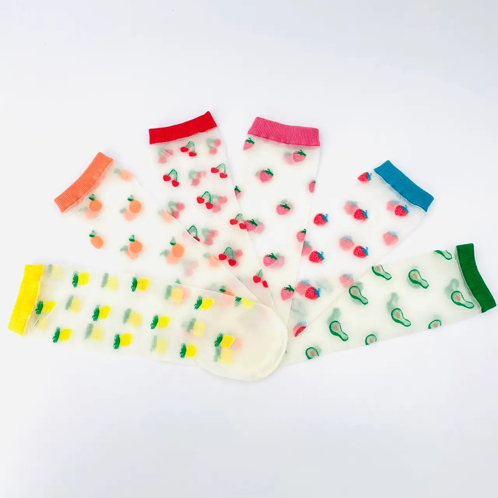 SOCKETTE - CHAUSSETTES TRANSPARENTES FRUITS