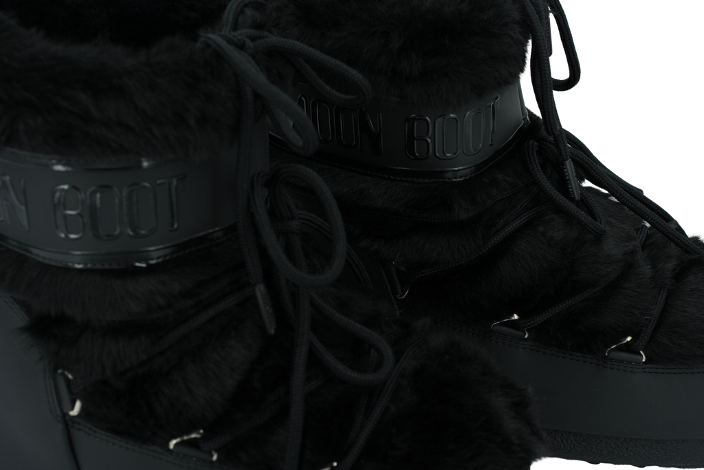 MOON BOOT - BOOTS "ICON LOW FAUX FUR" NOIRES