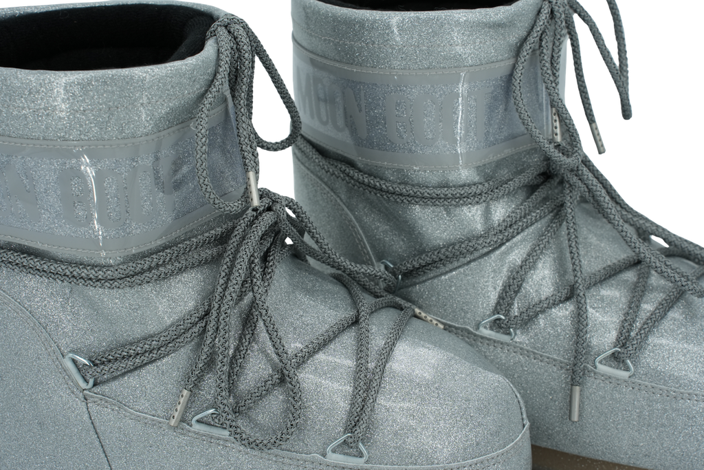 MOON BOOT - BOOTS "ICON LOW GLITTER" ARGENTÉES