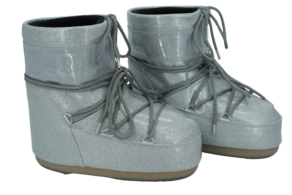 MOON BOOT - BOOTS "ICON LOW GLITTER" ARGENTÉES