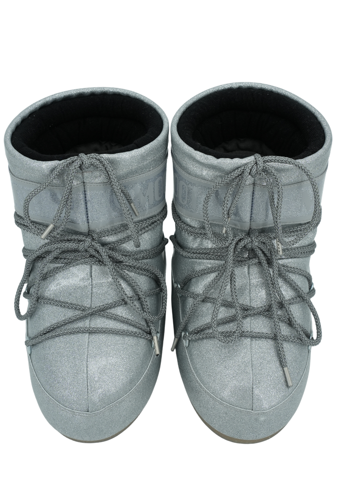MOON BOOT - BOOTS "ICON LOW GLITTER" ARGENTÉES