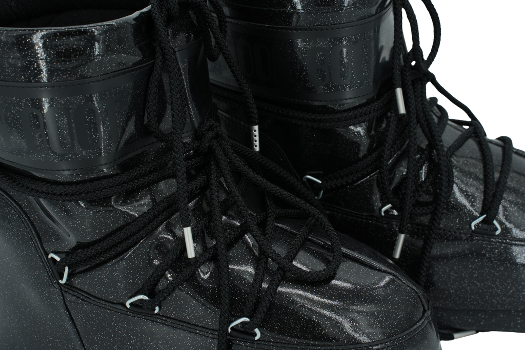 MOON BOOT - BOOTS "ICON LOW GLITTER" NOIRES