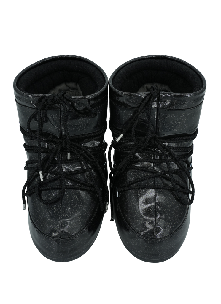 MOON BOOT - BOOTS "ICON LOW GLITTER" NOIRES