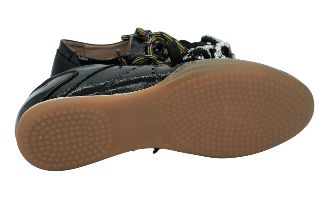 MELINE - BASKETS "SANZIO NERO" NOIRES VERNIES