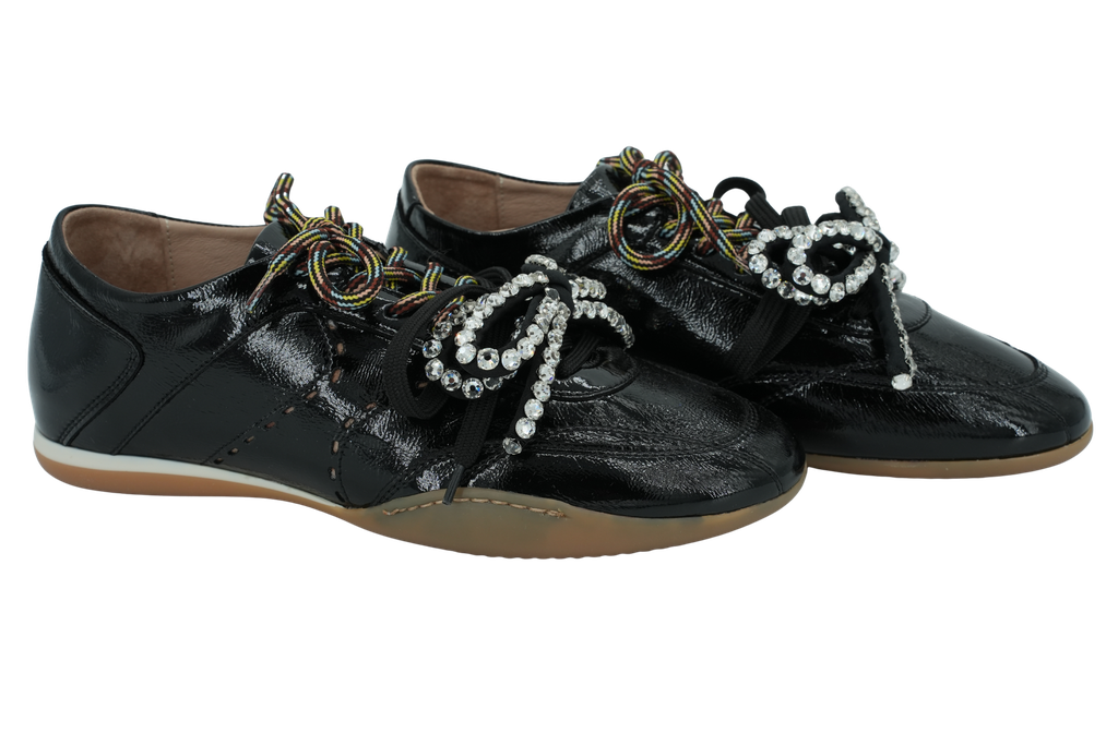 MELINE - BASKETS "SANZIO NERO" NOIRES VERNIES