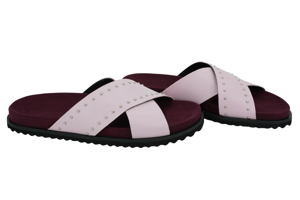 KIRRUNA - SANDALES "LAGOS 05" ROSES ET BORDEAUX