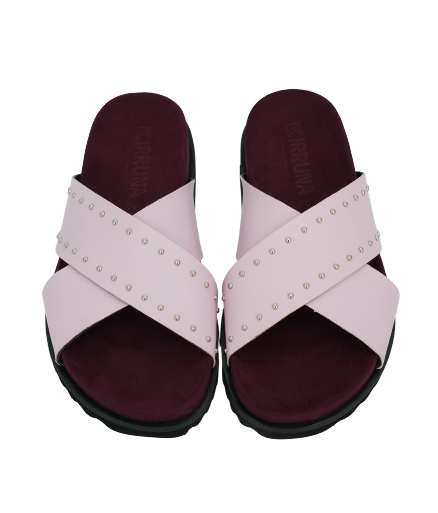 KIRRUNA - SANDALES "LAGOS 05" ROSES ET BORDEAUX