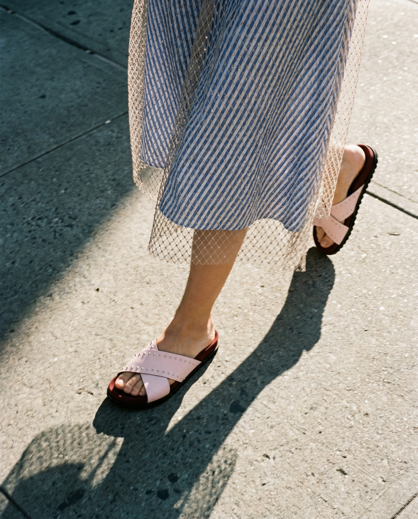 KIRRUNA - SANDALES "LAGOS 05" ROSES ET BORDEAUX