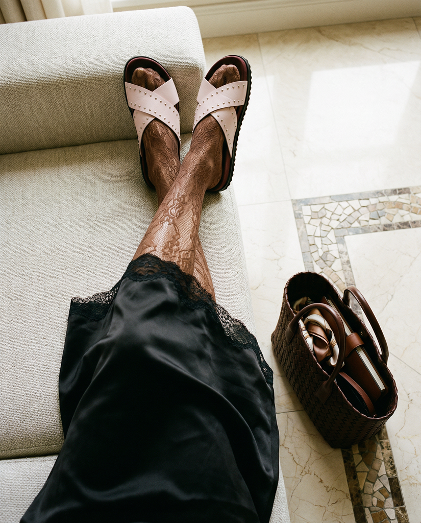 KIRRUNA - SANDALES "LAGOS 05" ROSES ET BORDEAUX