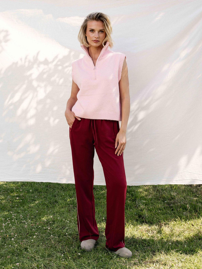 CATWALK JUNKIE - GILET COL CAMIONNEUR ROSE