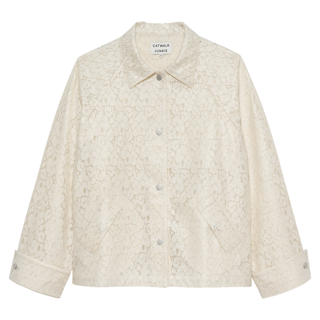 CATWALK JUNKIE - VESTE IMPERMÉABLE BEIGE À FLEURS