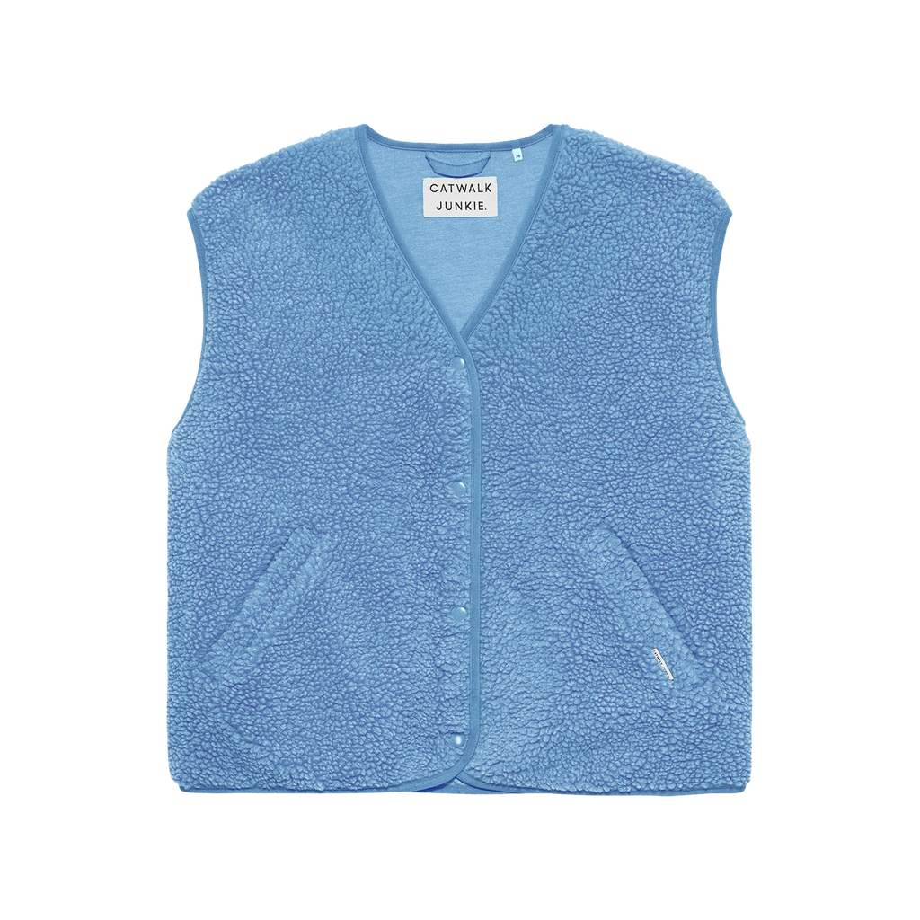 CATWALK JUNKIE - GILET TEDDY BLEU