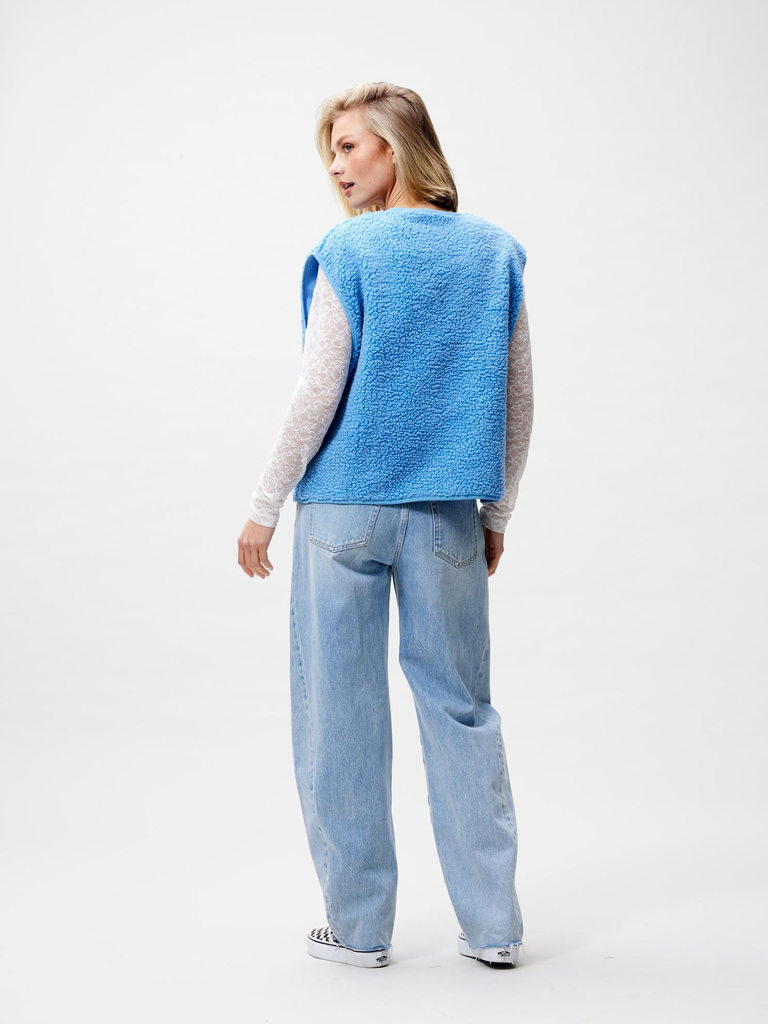 CATWALK JUNKIE - GILET TEDDY BLEU