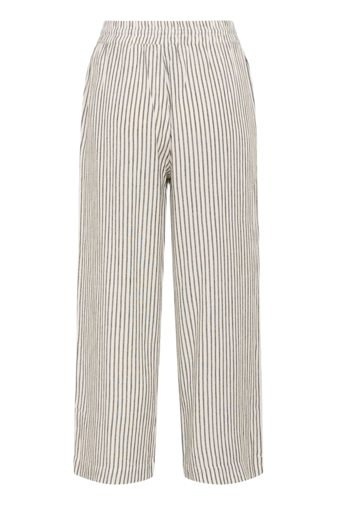 KAFFE - PANTALON "KAMILIA" BEIGE LIGNÉ NOIR