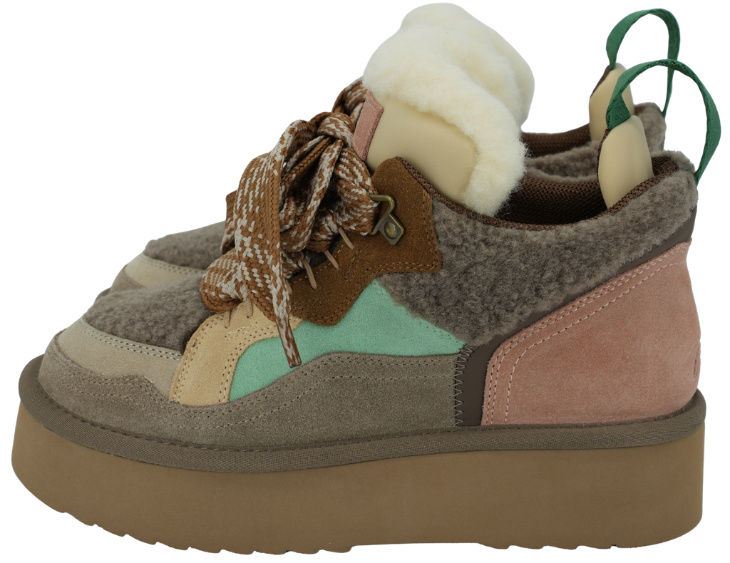 MISS OLIVIA - "MOON" TAUPE FUR-LINED SNEAKERS (36)