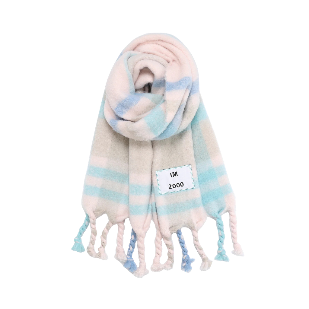 VERB TO DO - ECHARPE XXL "I'M 2000" ROSE ET BLEUE