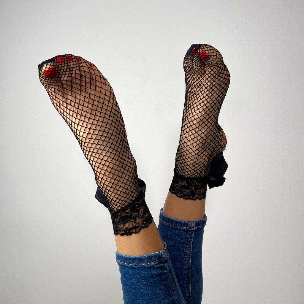 SOCKETTE - "CANDICE" FISCHNETZ- UND SPITZENSOCKEN