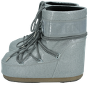 MOON BOOT - SILVER "ICON LOW GLITTER" BOOTS