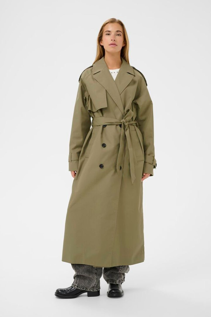 KAFFE - KAKI TRENCHCOAT "KAVALENTINA" (34)