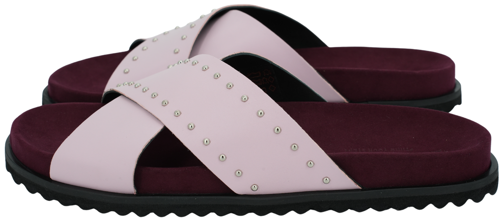 KIRRUNA - "LAGOS 05" ROZE EN BORDEAUX SANDALEN