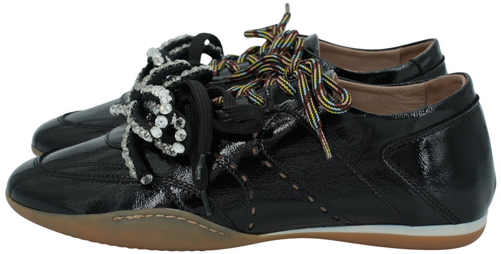 MELINE - "SANZIO NERO" BLACK PATENT SNEAKERS
