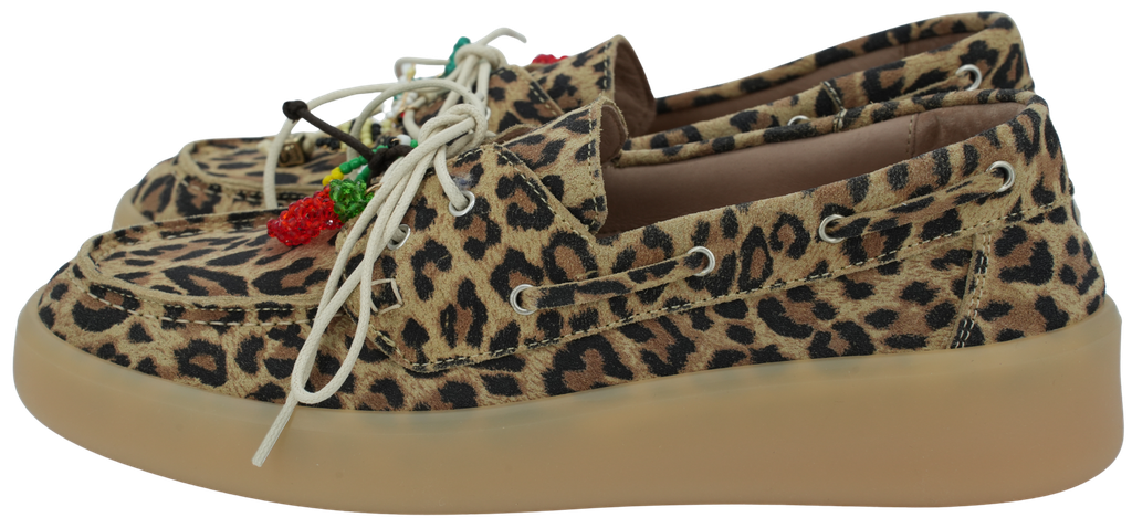 MELINE - MOCASSINS "LEO CAPPUCCINO" LÉOPARDS