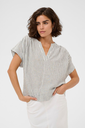 KAFFE - BLUSE „KAMILIA“, BEIGE MIT SCHWARZEN STREIFEN